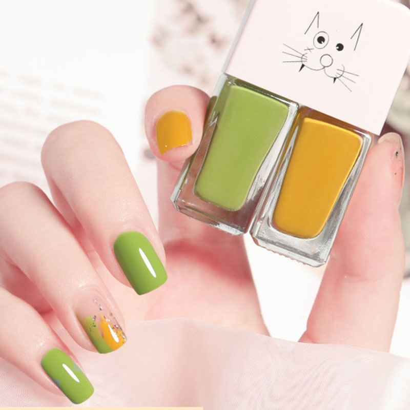 Avtagbart, bakningsfritt, snabbtorkande, långtidsverkande nagellack