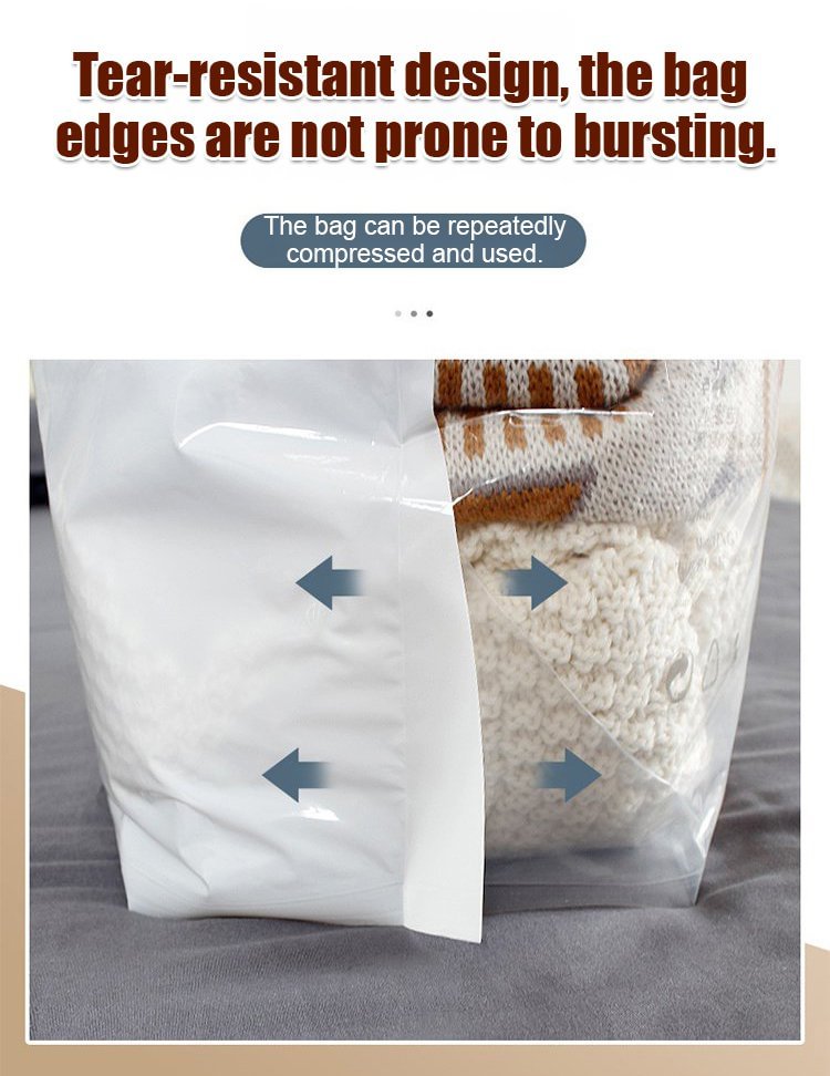 Återanvändbara förvaringspåsar med vakuumfri kompression