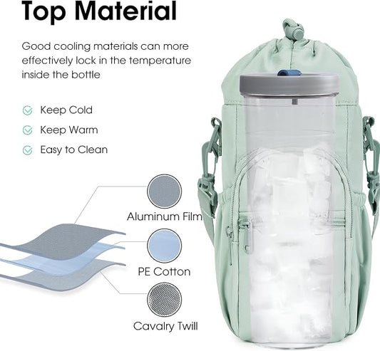 ✨Durable and waterproof💦Bottle holder sling bag with mobile phone pocket – cross-body bag