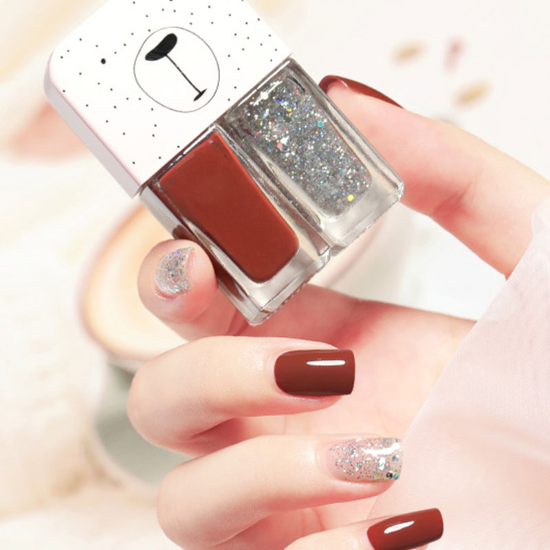 Avtagbart, bakningsfritt, snabbtorkande, långtidsverkande nagellack