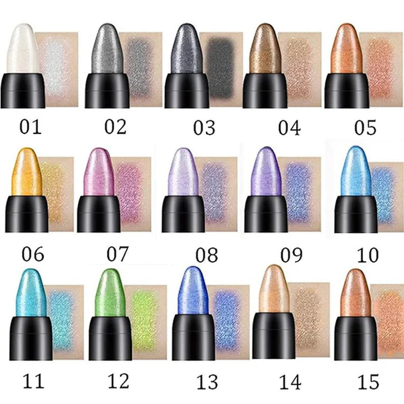 15 Färger Fluorescerande Eyeshadow Pencil Vattentät Glitter Eyeshadow Eyeliner