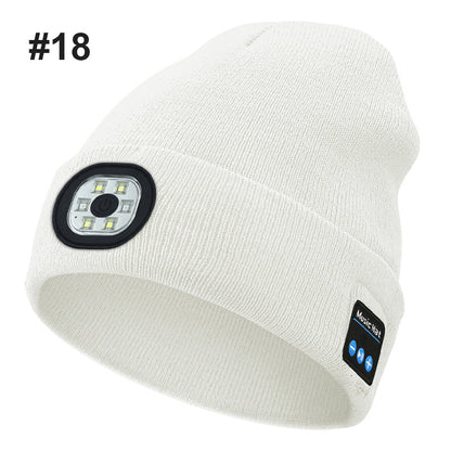 Bluetooth LED stickad mössa