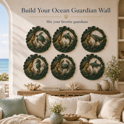 🔱‘Blessing of the Ancient Sea God’ Mural – 🌊Vintage Classical-Style Metal Wall Decoration
