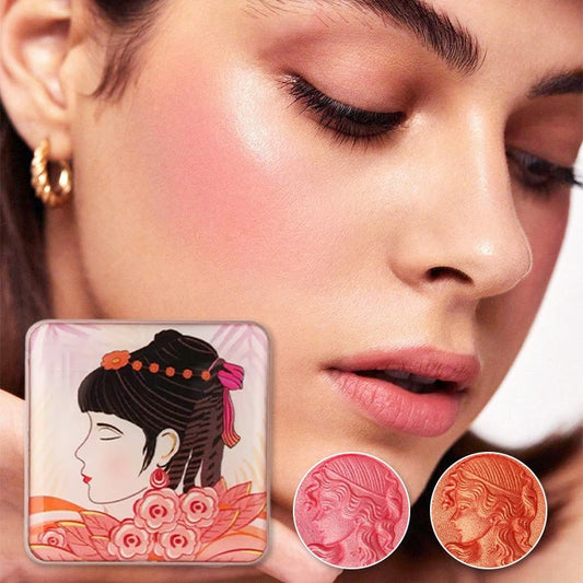 🔥Cosmetic NO.1🔥Smooth powder blush palett med präglade kinder