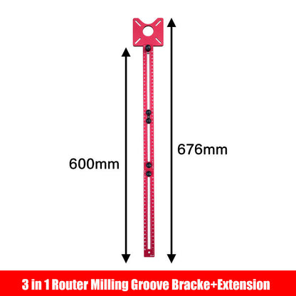 🔧3-in-1 Router Milling Groove Bracket – Adjustable, Inch/cm Scales, Modular Design 🛠️