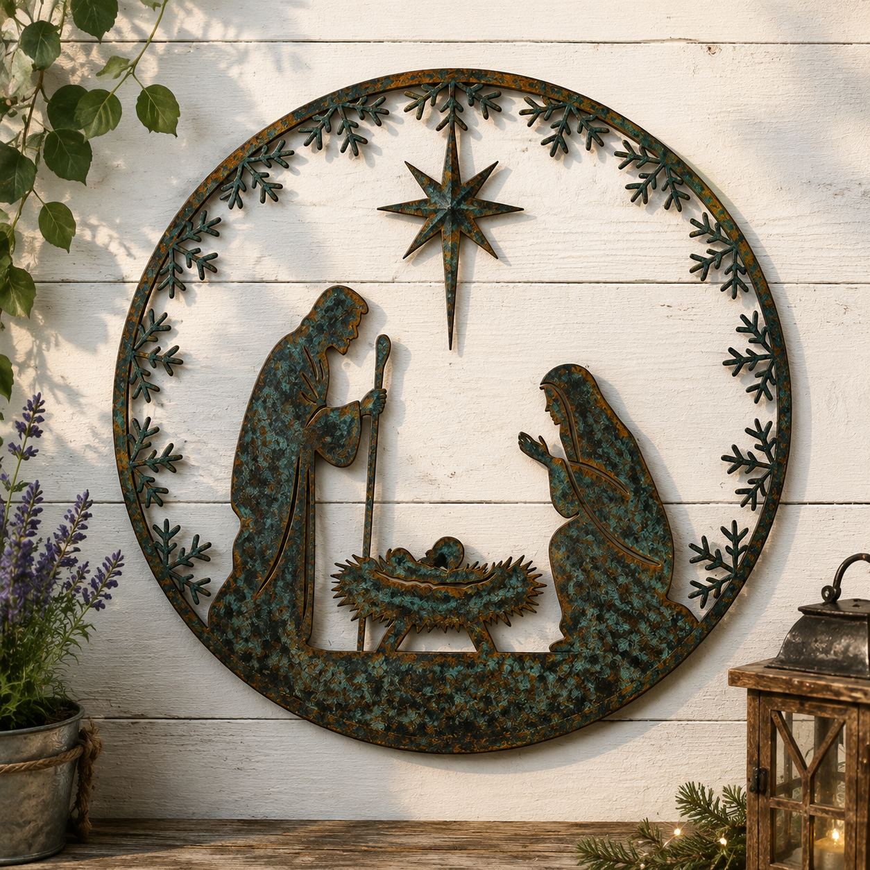Nativity Scene Christmas Metal Wall Decoration