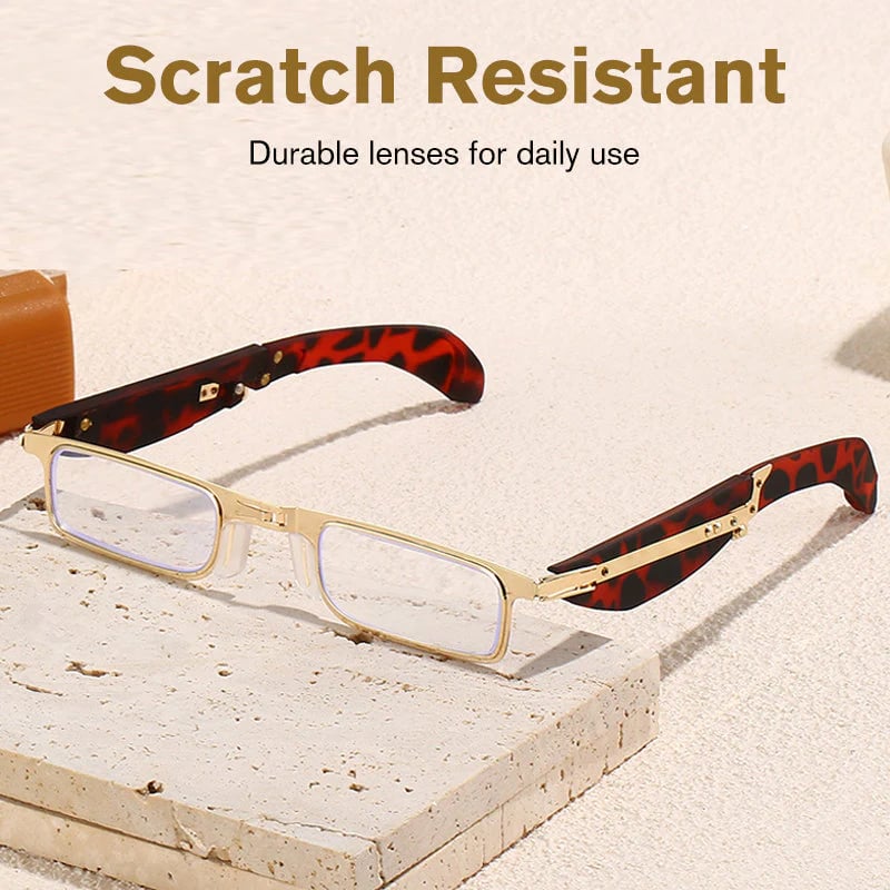 👓Folding reading glasses with blue light filter and cas