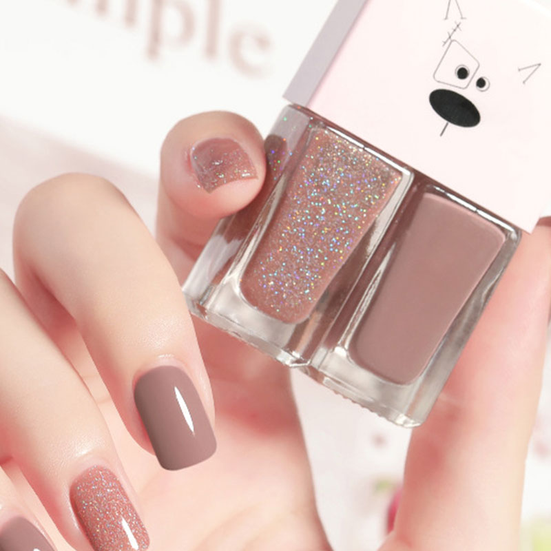 Avtagbart, bakningsfritt, snabbtorkande, långtidsverkande nagellack