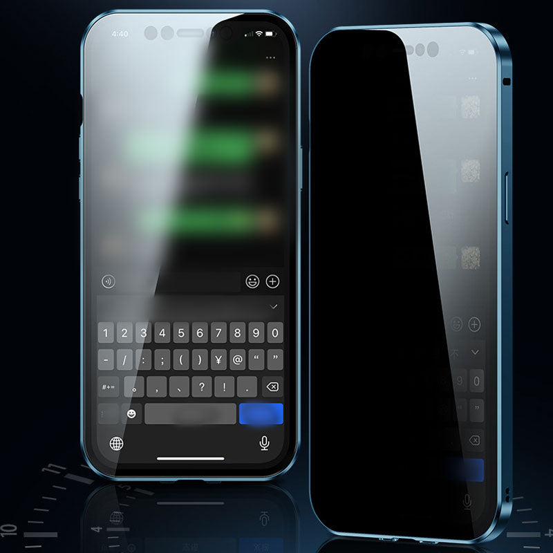 Uppgraderat dubbelsidigt magnetiskt mobilskal av glas med anti-peep