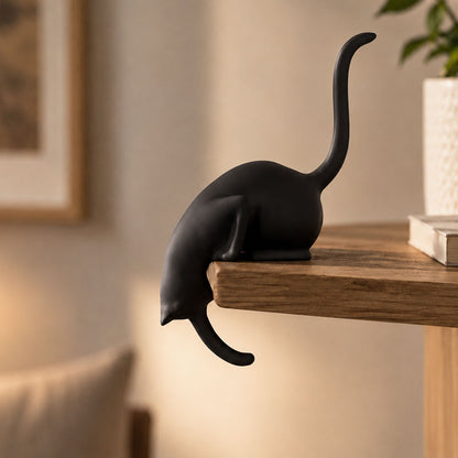 Creative Black Cat Tail Key Holder Hanging Hook For Home Decoration