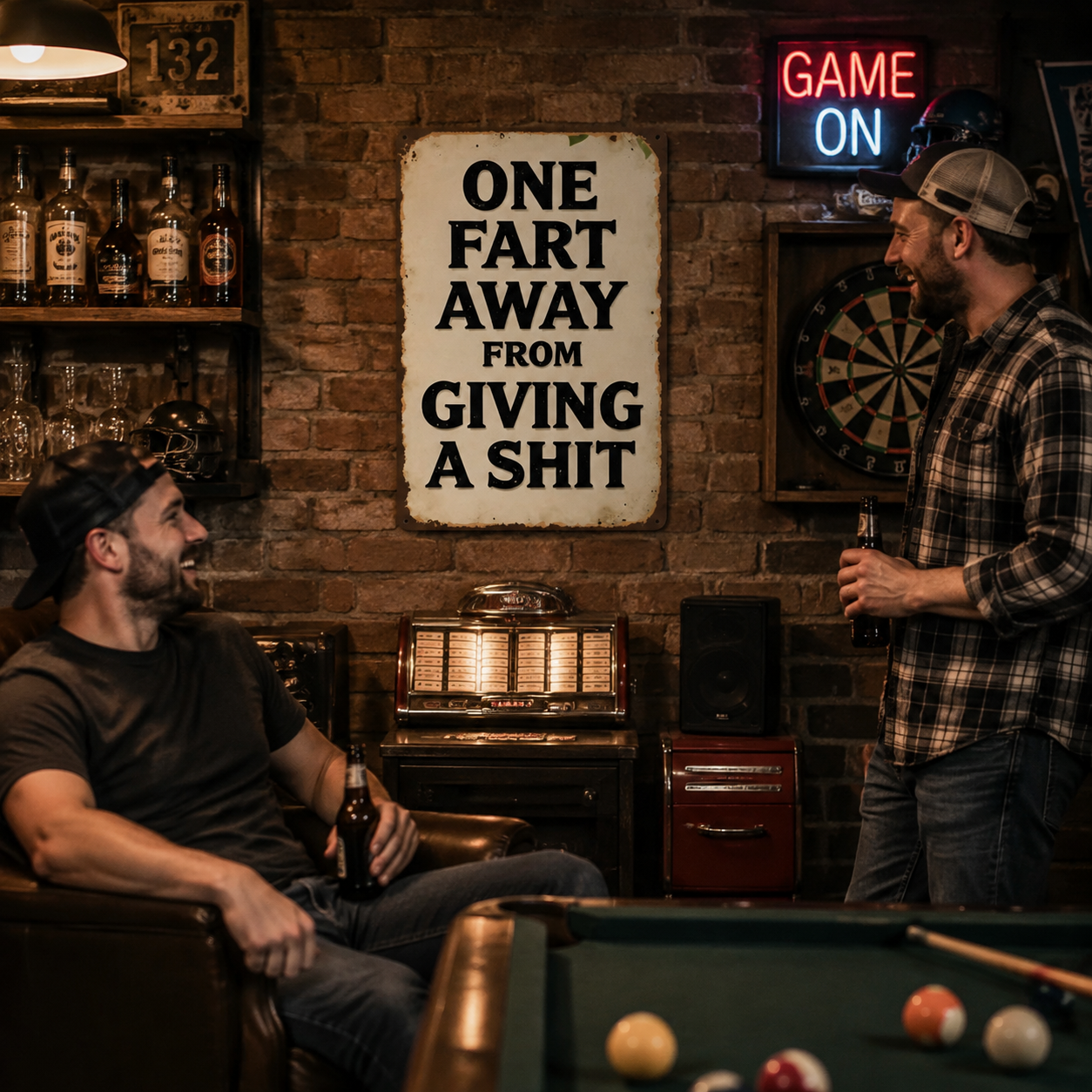 😆Cheeky Humour Metal Wall Sign – Funny Vintage Garage & Home Bar Decor