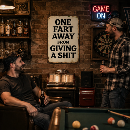 😆Cheeky Humour Metal Wall Sign – Funny Vintage Garage & Home Bar Decor