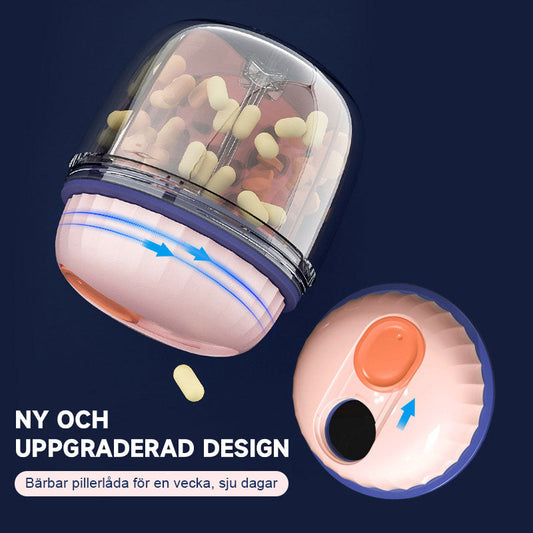 Bärbar pillerlåda för en vecka, sju dagar