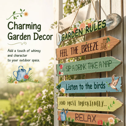 🏡 Rustic Wooden Garden Hanging Sign Wall Decor Plaque🌿