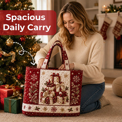 Vintage Santa Christmas Print Tote Bag | Festive Re‑usable Shopper