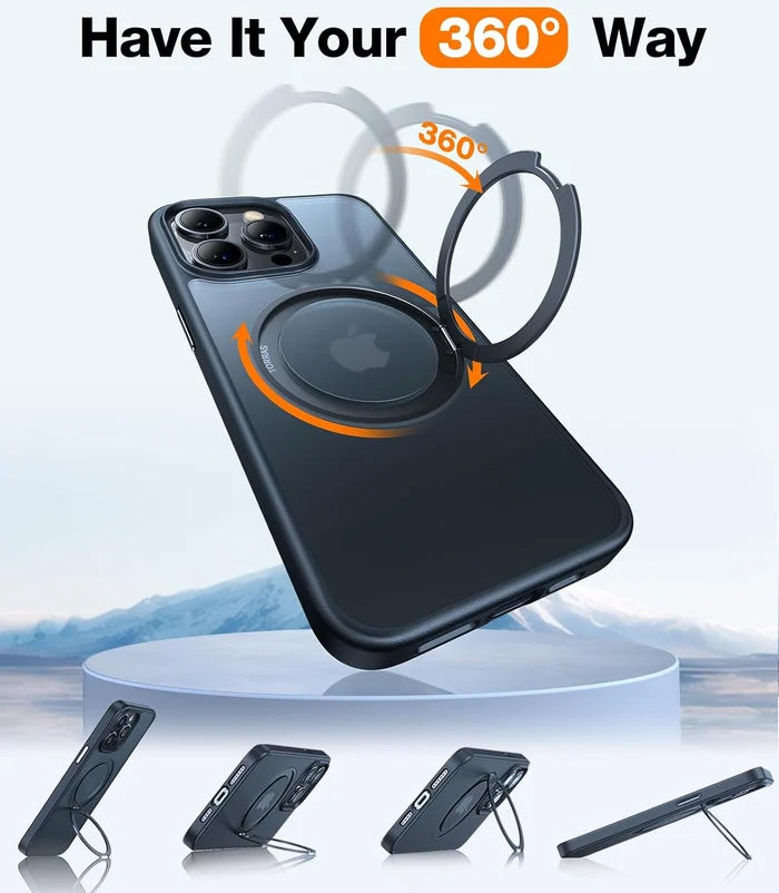 Det senaste roterbara magnetiska stativet Frostat telefonskal