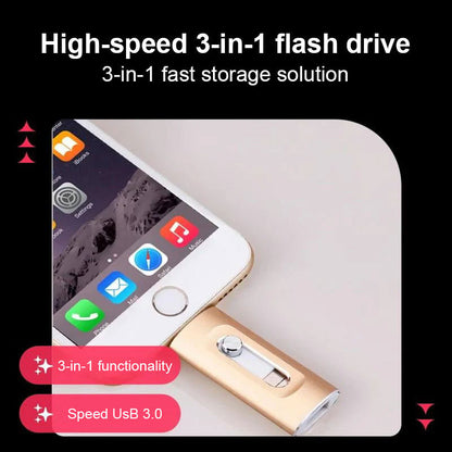 ⚡4-i-1-minne, bärbart USB 3.0-minne med hög hastighet
