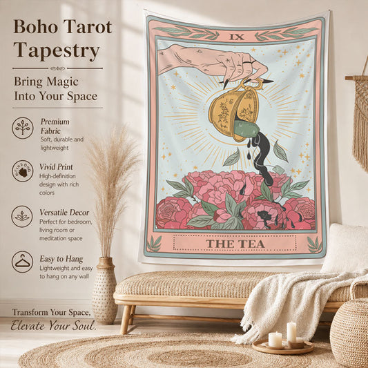 🌙 Bohemian Tarot Tapestry Wall Hanging