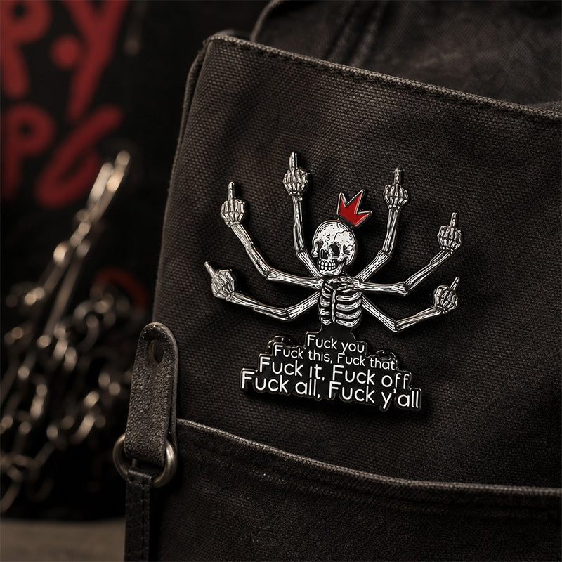 💀Fuck Skull Enamel Pin👑