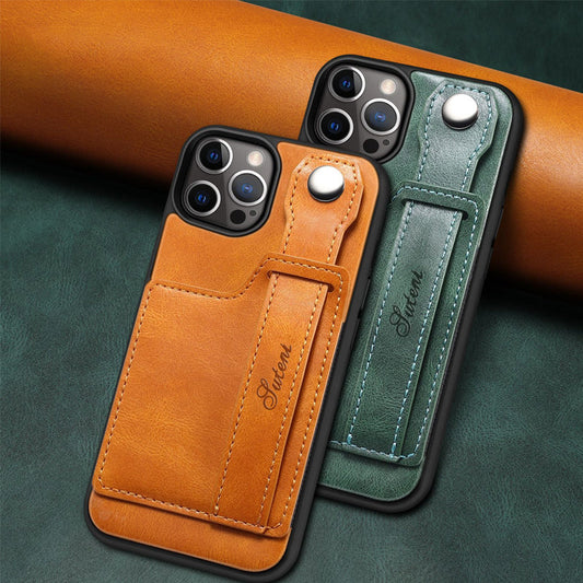 Bakstycke med korttyp Handledsrem Telefonfodral i läder