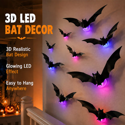 🦇 Halloween 3D Lighted Bats