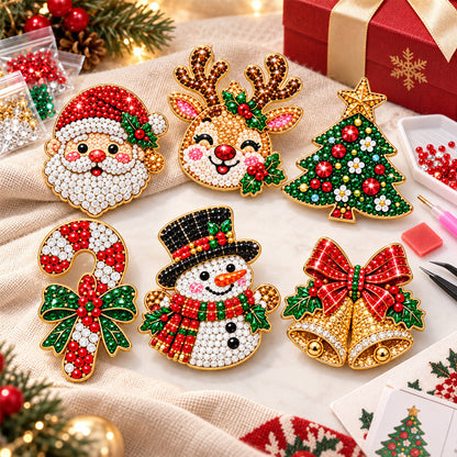💎DIY Christmas Diamond Brooch Kit with 6 Designs