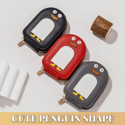 Förvaringsväska för kort med tecknad pingvin