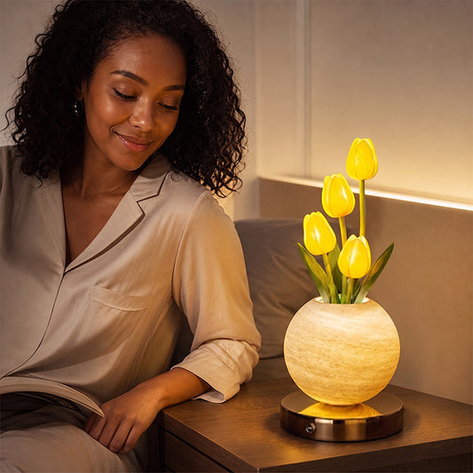 🌷Dreamy Tulip Orchid Night Light Romantic Bedside Lamp
