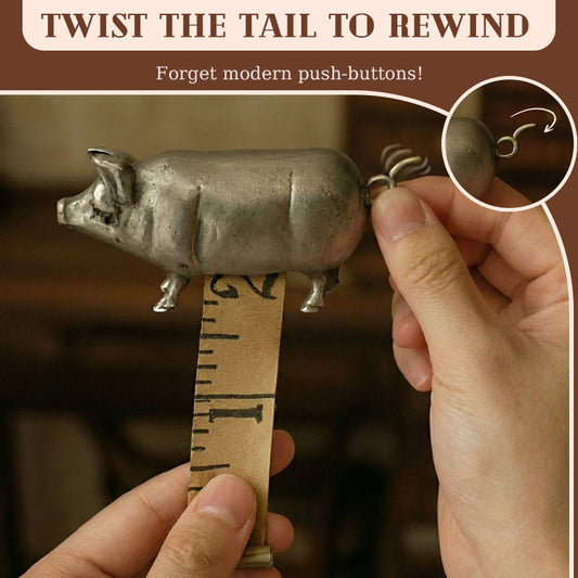 🐖 [Victorian Whimsy] 1880 Vintage Style Pig Tape Measure 📏✨