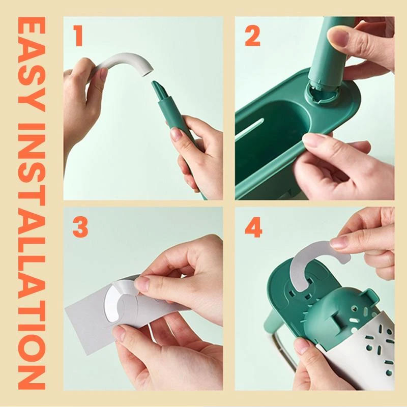 Teleskopisk 2-i-1 hållare för diskbänksförvaring