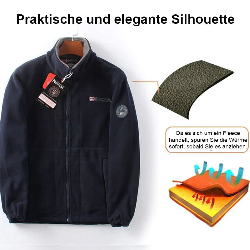 De bästa julklapparna - Tvålagers jacka med huva för män (originalprodukt av hög kvalitet) / vändbar polar fleecejacka