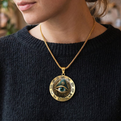 ✨ Vintage All-Seeing Eye Pendant Necklace – Zinc Alloy – Gold/Silver-Plated – Mysterious Retro Design for Everyday Wear and Evening Outings 🖤