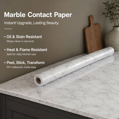 Marble Self-Adhesive Contact Paper - Waterproof & Oil-Proof Kitchen Backsplash & Countertop Decor