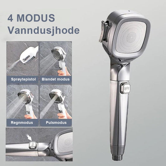 4-läges handhållet tryckduschhuvud med pausbrytare/4-läges handhållet tryckduschhuvud med pausbrytare