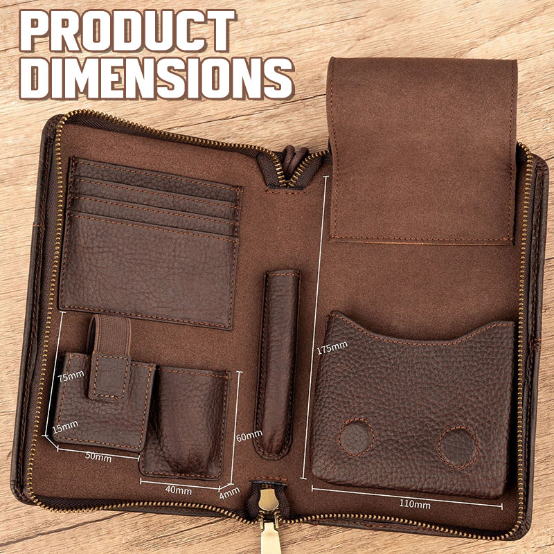 🏆 Bärbar cigarrlåda med vintage-motiv och litchimönster