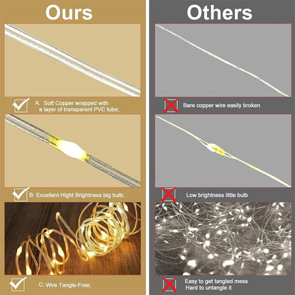 LED-gardinlampa i lädertråd