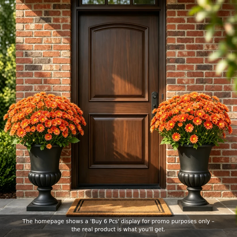 🌼- Artificial Outdoor Sunset Mums Flowers - UV resistant, Waterproof, Windproof