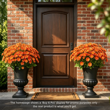 🌼- Artificial Outdoor Sunset Mums Flowers - UV resistant, Waterproof, Windproof
