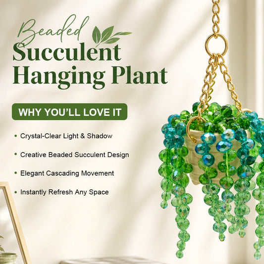 Sun-Kissed Beaded Succulent Hanging Decoration