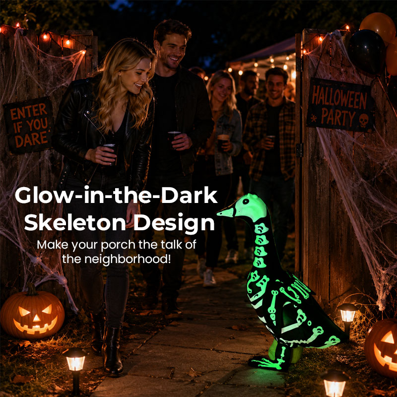 Halloween Luminous Skeleton Goose Porch Decor Costume