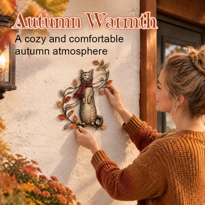 🍁Autumn Cat Metal Wall Decor🐱