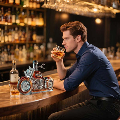Creatieve Motorfiets Glazen Wijnfles