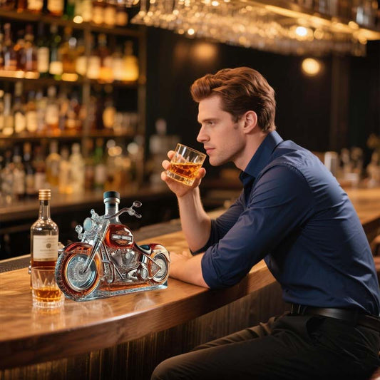 Creatieve Motorfiets Glazen Wijnfles