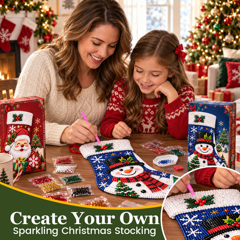 DIY Diamond Painting Christmas Stocking Kit - 6 Designs