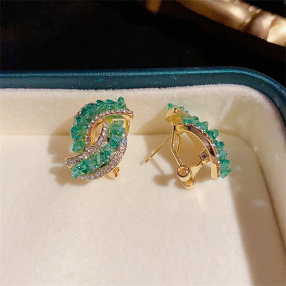 💖 49% rabatt -💕Fashion Cross Green Crystal örhängen