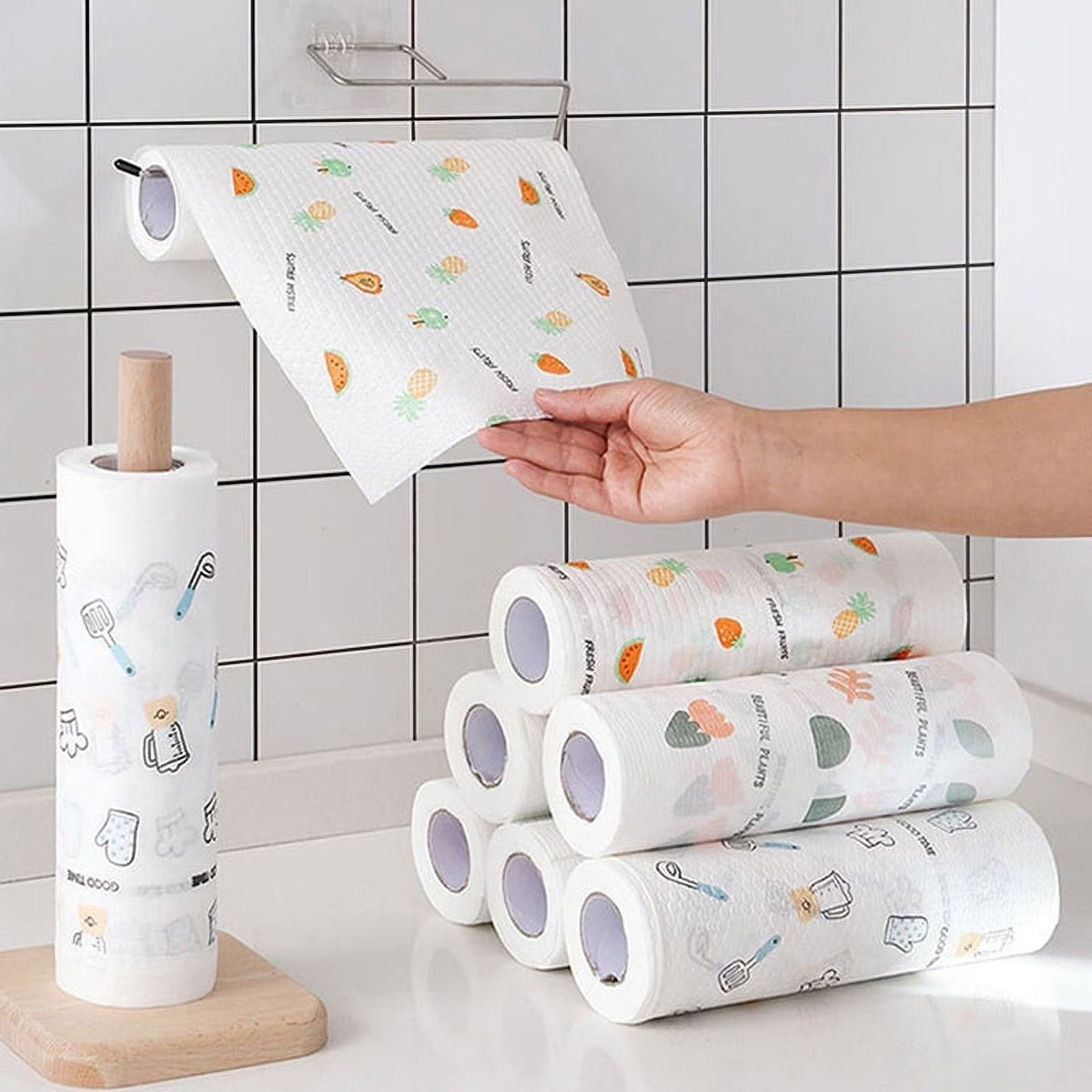 🔥 Roll of 50 reusable cleaning wipes – Wash, reuse and clean more for less 🌿
