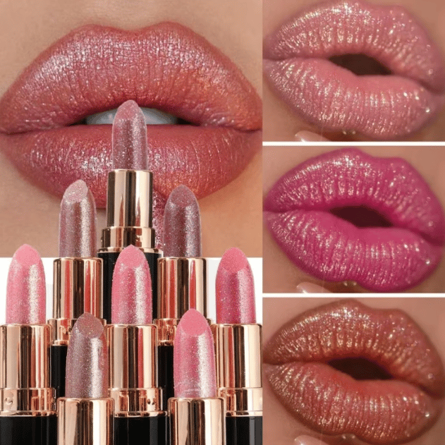 💖Diamond Lip Gloss Glitter Lipstick Vattentätt