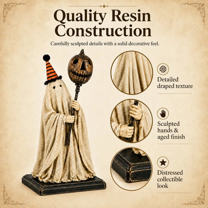 👻Lighted Vintage Ghost Figurine with Glowing Pumpkin Staff-🔥Buy 2 Get Free Shipping