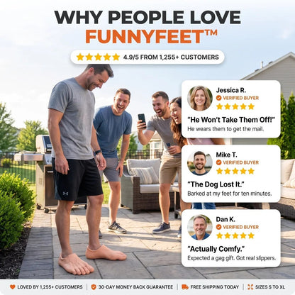 😂 Realistic Barefoot Slippers – Funny Giant Toe Slides, Hilarious Prank Gift 👣