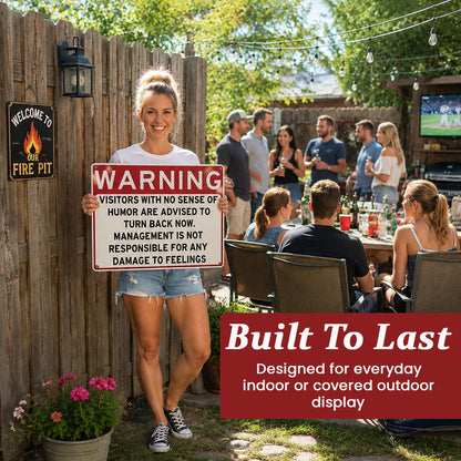 😂Warning: A Sense Of Humor Is Required Metal Sign